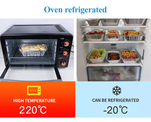 Contenants en aluminium de qualité <span class=keywords><strong>alimentaire</strong></span> pour la cuisine / Boîte en aluminium avec couvercle en PP - Product Image 5