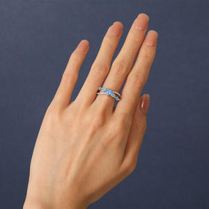 Bague de promesse infini Jeulia Twist multi-pierres aigue-marine, cadeau - Product Image 4