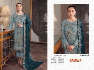 Top Qualité Georgette Semi Cousu Broderie Travail Pakistanais Bollywood Costume pour L'exportation Dans Le Monde Entier - Product Image 2