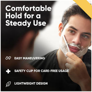 Kit de rasoir professionnel Sliver à bord droit-Comprend 100 lames simples-Rasoir de barbier en acier inoxydable-Lame jetable - Product Image 3