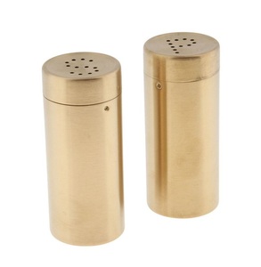 Attractive Gold Salt and Paper <b>Jar</b> Premium Quality Metal Stainless Steel Salt and Pepper <b>Jar</b> Seasoning Pots in Wholesaler Price - Product Image 1