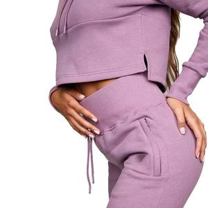 ชุดวอร์มผู้หญิงแบบใหม่มีฮู้ด,ชุดวิ่งและกางเกงวอร์มผู้หญิงแบบตัดผ้าฝ้ายสองชิ้น - Product Image 5