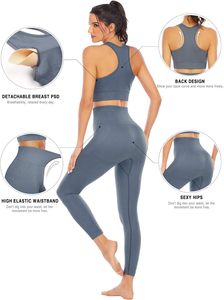 Ensemble de fitness sans couture pour femmes, vêtements de sport taille haute, OEM personnalisé, vente en gros de leggings de yoga à taille élastique de qualité supérieure - Product Image 5