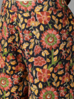 Conjunto de Kurta con cuello Halter y estampado Floral azul de noche con pantalón acampanado Conjunto de Kurta estampado de algodón para mujer Venta al por mayor de prendas textiles