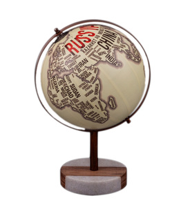 Globe du monde avec cercle en métal de base et globes du monde de base en bois géographique éducatif pour l'usage de bureau - Product Image 5