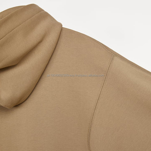 380 Gsm Hoodie Brown Custom Heavy Weight No String Hoodies <b>Thick</b> Unisex Oversized Fleece Hoodie Men - Product Image 3