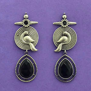 Pendientes de moda clásicos con revestimiento oxidado Exportador indio de joyería artificial - Product Image 1