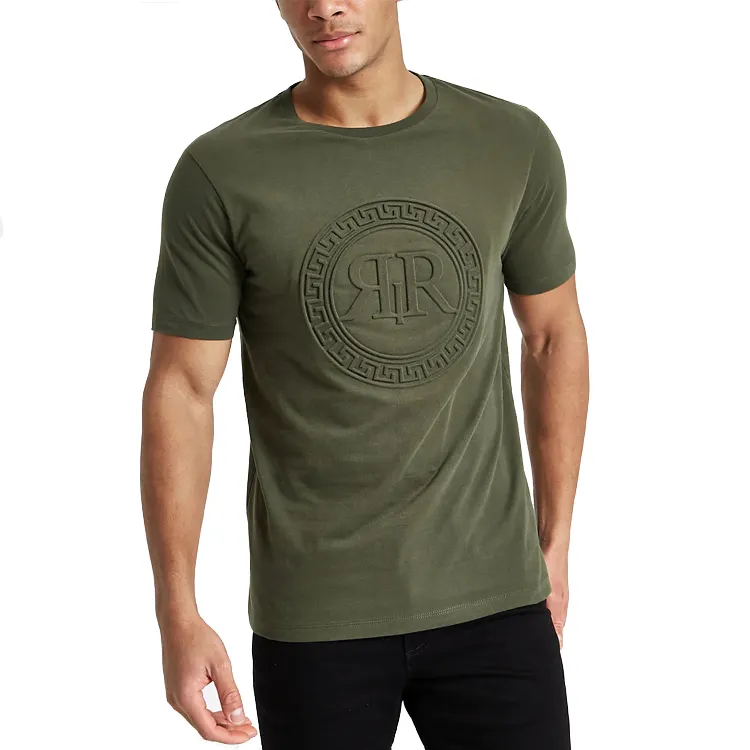 Men Fashion OEM Embossing Printing Clothes Logo Design Service Tshirt T Shirt Clothes Custom 3d Men Wholesale Blank Smart Casual