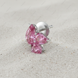 Regalos de Navidad, Pendientes de Diamante Rosa de Laboratorio de 5 Quilates con Certificación GIA IGI, Oro Fino de Paloma, Plata de Ley 925 Chapada en Oro - Product Image 2