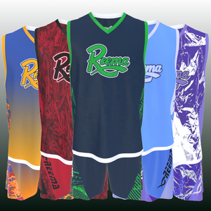 Maillots et shorts de basketball unisexes personnalisables REEMA, impression sérigraphique, respirants, grandes tailles, ensembles d'uniformes de basketball 100% - Product Image 6