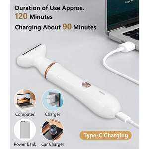Recortadora Eléctrica Íntima Portátil 4 en 1 para Mujer, Recortadora de Vello Nasal y Cejas para Cara y Cuerpo, Uso en Húmedo, Batería USB, Plástico, para el Hogar y RV - Product Image 3