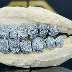 Vente en gros de diamants de laboratoire en or blanc 14kt Grillz tendance élégante dernière collection de bijoux fins avec une clarté vvs améliorée - Product Image 2