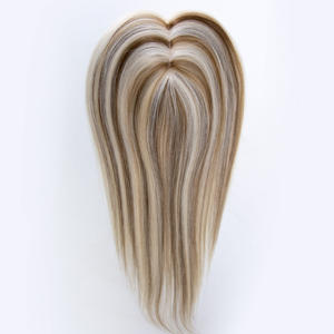 Kit de Topper Mono para <span class=keywords><strong>Principiantes</strong></span>, 14 Pulgadas, Color Marrón Ceniza con Reflejos Rubios, 160% de Densidad para Cabello Fino (Incluye 3x5 y 5x6.5 Pulgadas) - Product Image 5