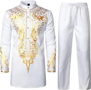 Formale <span class=keywords><strong>da</strong></span> <span class=keywords><strong>uomo</strong></span> africano <span class=keywords><strong>da</strong></span> festa Dashiki Set di pantaloni della camicia abiti tradizionali abito formale <span class=keywords><strong>da</strong></span> <span class=keywords><strong>uomo</strong></span> due pezzi - Product Image 1