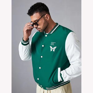 Blouson Bomber Varsity en Laine pour Homme avec Capuche, Style Letterman, Corps et Manches en Tissu, Col Montant - Product Image 6