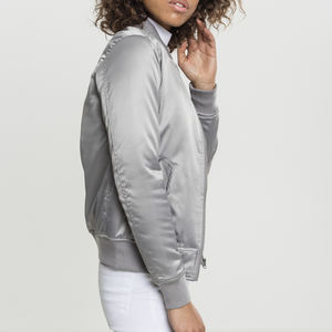Chaqueta Bomber de Satén Informal de la Mejor Calidad para Mujer, Chaquetas Bomber Transpirables para Mujer al por Mayor a Precio Económico - Product Image 4
