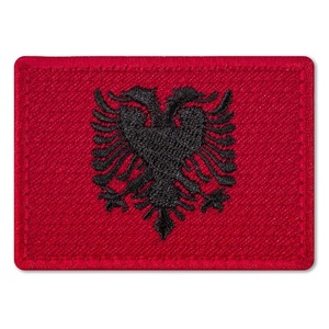 Toppa bandiera <span class=keywords><strong>Albania</strong></span> Applique ricamata ferro <span class=keywords><strong>Albania</strong></span> su cucire su emblema nazionale, toppa bandiera <span class=keywords><strong>Albania</strong></span> ferro su toppe ricamate - Product Image 1