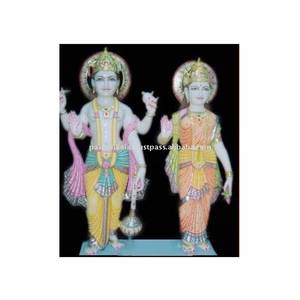 Estatua de mármol de posición de pie, Vishnu y Laxmi - Product Image 1
