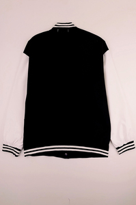 Nueva llegada bordada 2025 Impresión en stock de alta calidad Negro Hombres Liso en blanco Varsity Letterman Chaquetas Chaqueta de béisbol para hombres - Product Image 5