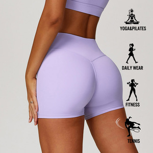 Women Crossover Yoga Shorts High Waist V Shape <b>Tummy</b> <b>Control</b> Workout Gym Shorts Fitness OEM Custom Logo Manufacturer - Product Image 5