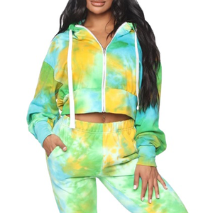 Chándales deportivos de nuevo diseño para mujer Dip Dye Tie Dye Heavy Fleece Cotton Sweat para trabajo al aire libre Yoga Gym Wear - Product Image 3