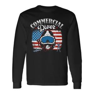 Camiseta de Buceo de Manga Larga Premium con Bandera Americana para Buceadores Comerciales, para Buceo en Aguas Profundas, para Promociones - Product Image 1
