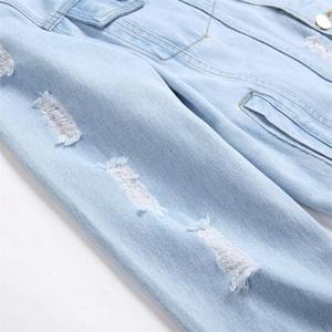 High Street Style Denim Jacket Custom Ripped Stylish Regular Fit Winter Jeans Chaqueta de invierno para hombres - Product Image 4