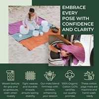 Tapis de yoga en coton biologique antidérapant tissé à la main Tapis de yoga pliable Excellent confort Traction et soutien