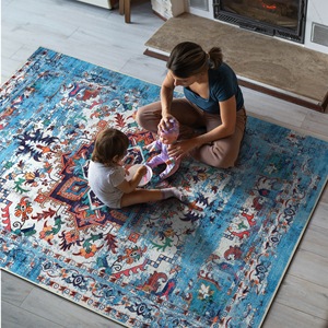 Alfombra Adiva Tejida, Lavable a Máquina, de Pelo Corto, con Base Antideslizante, Diseño Geométrico Liso para Sala de Estar, Dormitorio, Baño - Product Image 6