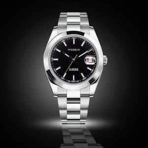 Reloj de moda de cuarzo de lujo para hombre, esfera de cristal de zafiro verde, caja de acero inoxidable, manecillas luminosas, analógico, edición limitada - Product Image 3