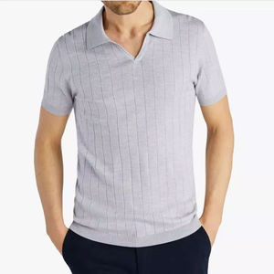 Camiseta 2025 para Hombre, Cómoda, con Logotipo Personalizado, Tela de Poliéster/Algodón, Antiarrugas, Manga Corta, Cierre de Botones, Color Sólido - Product Image 3