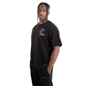 Signature Tee 280 GSM Camiseta de gran tamaño con hombros caídos 100% algodón Streetwear Tee con logotipo de firma en el pecho - Product Image 6