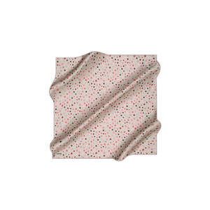 Pañuelo Cuadrado de Seda Beige con Estampado Geométrico - Product Image 1