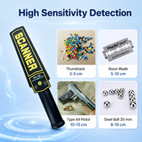 Detector de Metales Portátil con Sensibilidad Ajustable, Alarma de Sonido y Vibración para Control de Seguridad Pública