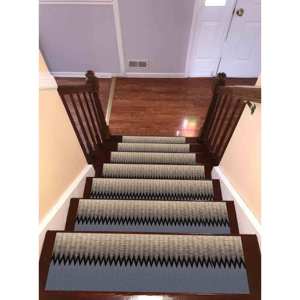 Blue <b>Step</b> Printed Rug - Modern, Pet Friendly, <b>Machine</b> Washable,Goblen - Product Image 2