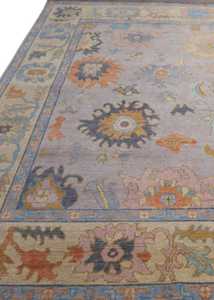 Alfombra Pastel Oushak: Anudada a mano, Alfombra Oushak 8x10, Alfombra Oushak rosa, Alfombra Oushak de color suave, Alfombra de área, 5x8, - Product Image 5