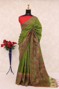 Elegante y Sofisticado Sari de Seda para Mujer, Estilo Bollywood Indio - Recién Lanzado, Exclusivo, Último Modelo en Stock, Hecho en India, Sin Muestra - Product Image 2
