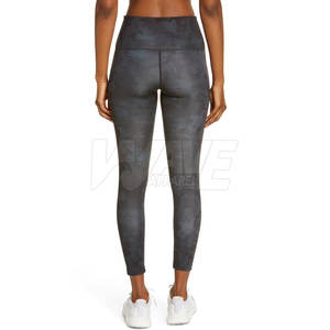 <b>Women's</b> High Quality Yoga <b>Legging</b> Unique Custom Design Mid Waist Solid <b>Pattern</b> Pants with Elastic Waist Closure in Stock! - Product Image 3