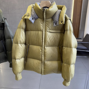 Veste matelassée coupe-vent et antibactérienne pour homme, personnalisable, de haute qualité, avec capuche intégrée, chaude, pour l'hiver, grande taille, fermeture éclair intégrale, en coton - Product Image 1