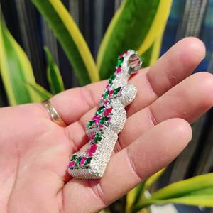 Pendentif Hip Hop en Argent Sterling 925 Or Rose VVS Moissanite Diamant Deux Tons Lettre de Luxe Nom Initial Personnalisé - Product Image 4