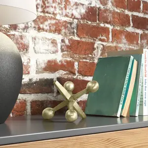 Sagebrook Home Gold Metal Jacks Decor ou Sagebrook Home sculpture polie moderne Creative Metal Jacks Sculpture est décorative - Product Image 2