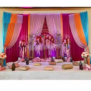 Arches en métal doré pour mariage occidental Panneaux spéciaux pour scène de mariage Porte en métal Cadre arrière Superbe porte en métal floral pour mariage - Product Image 1