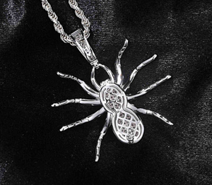 Colgante de Araña 3D con Diamante Moissanite, Estilo Hip Hop, Chapado en Oro, Engaste de Canal, Corte Princesa - Product Image 3