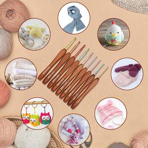 Aguja de ganchillo de madera recomendada para clases de ganchillo, aguja de ganchillo de madera económica con tacto premium a bajo costo - Product Image 1