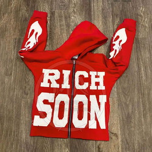 <b>Top</b> Selling OEM Service Breathable <b>Distress</b> Hooded Fleece Long Sleeve Men's Cotton Blended Hoodies for Winter Solid Pattern - Product Image 2