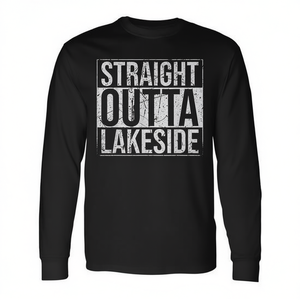 เสื้อยืดแขนยาววินเทจทรงตรงเอาท์ต้าริมทะเลสาบสินค้าส่งเสริมการขาย - Product Image 2