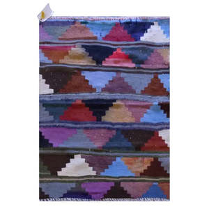 Un kilim Sanandaj authentique, vintage, noué à la main, unique en son genre, 4'2 x 2'11 - Product Image 1