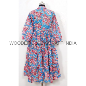 Vestido Midi de Verano para Mujer, Casual, Bohemio, Estampado Floral, Ecológico, 100% Algodón, Cuello en V, Manga Corta, con Botones, Transpirable - Product Image 6