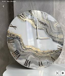 Horloge murale en résine ASSISTANT Résine époxy Salon meilleur qulatiye Meubles Décoration intérieure Horloge murale personnalisée meilleur - Product Image 2