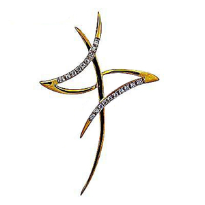Impressionnant nouveau pendentif en argent Sterling 925 Antique zircon cubique dames plaqué or conceptions de bord pointu look de fil intrigant - Product Image 1